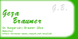 geza brauner business card